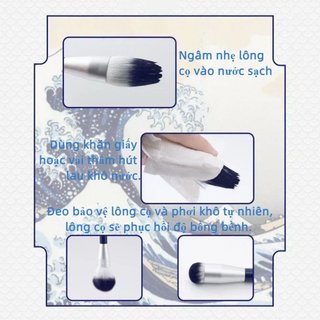 Bộ 10 Cọ Trang Điểm Mềm Dày Đặc Ống Nhôm Bền Mắt Xanh Bộ Pha Trộn Mặt