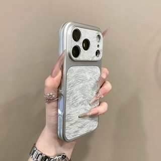 Ốp điện thoại di động bằng sợi lông vũ cỡ lớn sang trọng cho iPhone17 16 15 14 13 Pro Max bảo vệ camera chống sốc chống rơi mặt sau cứng