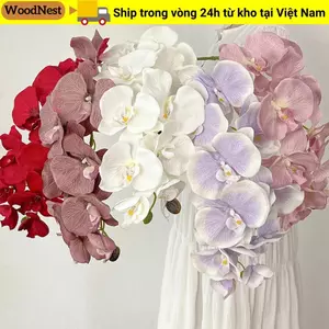 GỖ Nhân Tạo Bướm Phong Lan, Dây Sắt Bên Trong Lót 10 Đầu Phalaenopsis Giả, Nhiều Màu 98cm Cảm Ứng Thật Mô Phỏng Hoa Trang Trí Đám Cưới