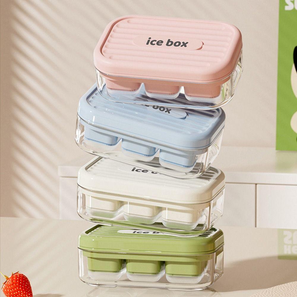 Máy làm đá viên YRBWD, Loại ép Khay đá viên mùa hè di động, DIY cấp thực phẩm với hộp lưu trữ Máy làm đông lạnh nhanh Hộp đá nhà bếp