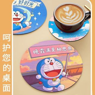 Doremon Bàn Trà Coaster Bàn Thảm Nồi Thảm Chịu Nhiệt Độ Cao Món Ăn Thảm Tròn Cà Phê Coaster