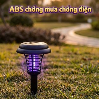 Đèn bẫy muỗi năng lượng mặt trời Quạt UV ngoài trời Sân vườn chống nước Ban công Màu đen im lặng