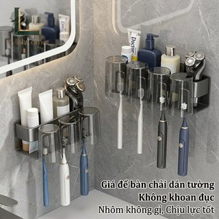 Giá đỡ bàn chải đánh răng treo tường Giá đỡ phòng tắm bằng nhôm Máy khoan miễn phí Chống rỉ sét 20Kg