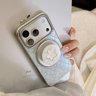 [Sheren] Ốp điện thoại Fritillaria White Blue Star Thích hợp cho i17 16 15 14 13 12 11 pro max Vỏ bảo vệ chống sốc