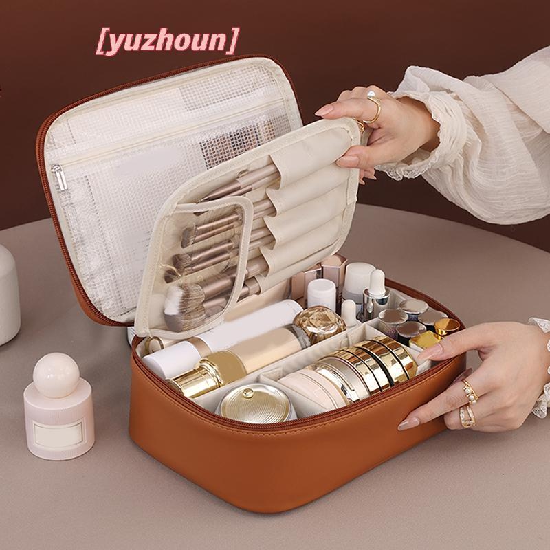 [yuzhoun] Túi đựng mỹ phẩm đa năng dung tích lớn di động Túi đựng đồ trang điểm chia nhỏ tự do Túi đựng mỹ phẩm hợp thời trang thẩm mỹ cao