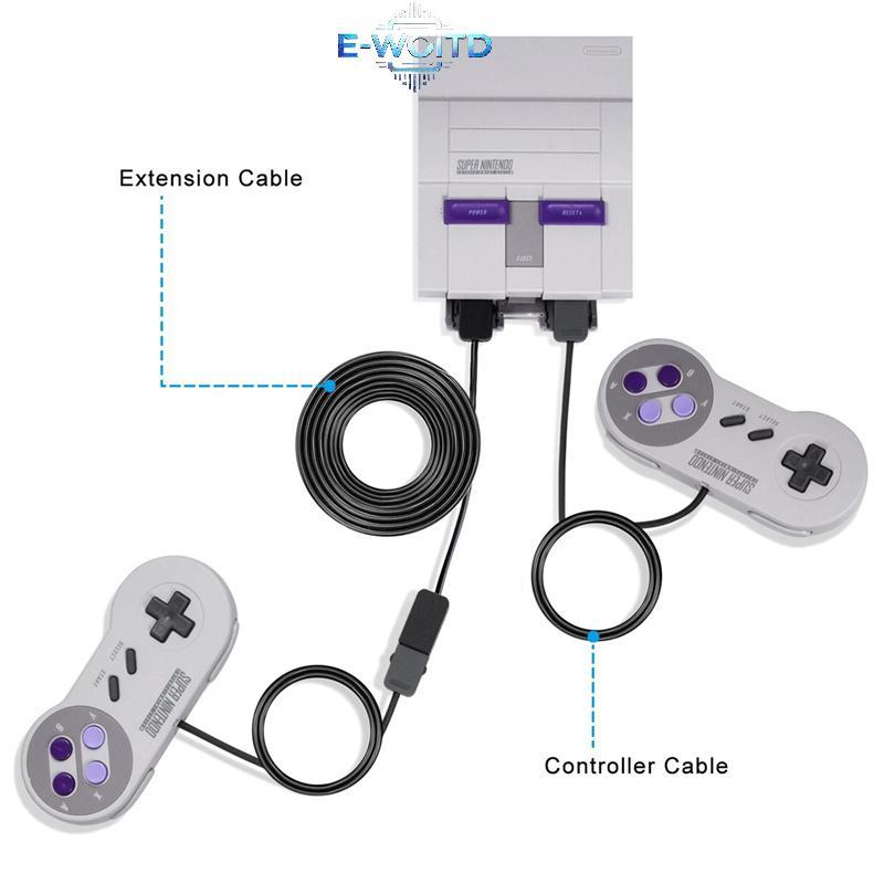 Dây mở rộng trò chơi cáp mở rộng E-WOITD 3M cho Nintendo SNES Bộ điều khiển Mini cổ điển cho bộ điều khiển NES Wii E-WOITD
