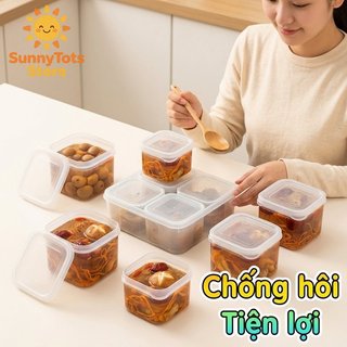 Bộ Hộp Đựng Thực Phẩm PP Chống Rò Rỉ Lò Vi Sóng Tủ Đông Có Thể Xếp Chồng Bữa Ăn Chuẩn Bị Hộp Bếp
