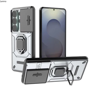 Chống Sốc Cho Samsung Galaxy S26 S25 S24 S23 Plus S26 Ultra S25 Edge S24FE Trượt Bảo Vệ Ống Kính Máy Ảnh Giá Đỡ Vòng Từ Tính Vỏ Điện Thoại Bảo Vệ Camera Vỏ Silicon Cứng