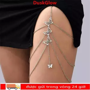 Dây Xích Chân Bướm DUSKGLOW, Dây Xích Đùi Bướm Co Giãn, Xu Hướng Bán Chạy Ren Gợi Cảm Đi Biển Cơ Thể Trang Sức Đảng