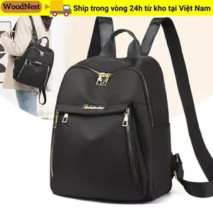 Túi du lịch WOODNEST, Ba lô nữ sức chứa lớn đơn giản, Túi xách màu đen