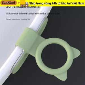 SUNKISSD Nắp Bồn Cầu Nâng, Chất Dính Đa Năng Vệ Sinh Nâng Ghế, Phòng Tắm Vệ Sinh Hoạt Hình Hình Vòng Silicon Tránh Chạm Tay Cầm Nắp Bồn Cầu Phụ Kiện Wc