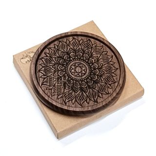 Gỗ Chắc Chắn Bắc Mỹ Đen Quả óc chó Cà Phê Coaster Cốc Gỗ Cách Nhiệt Miếng Lót Chống bỏng Bàn Ăn Gốm Gỗ