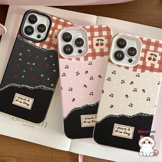 Ốp Lưng iPhone TPU Hoạ Tiết Da Mềm Cherry Chống Sốc, Chống Bẩn Cao Cấp - iP X/XS/11/12/13/14/15/16/17/Pro/Max