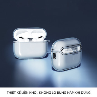 Ốp AirPods 4 Trong Suốt POPKON Chống Sốc Kèm Móc Khóa