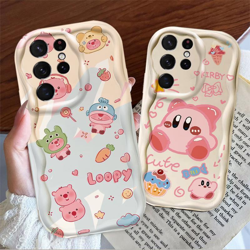 Thích hợp cho Samsung S20 S21 S22 S23 S24 S25 S26 + FE Plus Ultra 3D Bảo vệ TPU mềm Loopy Kirby Vỏ điện thoại chống sốc