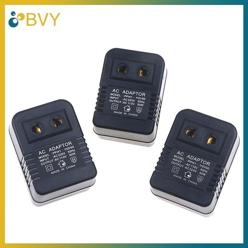 Bộ chuyển đổi du lịch biến áp bước xuống BVY EU US Plug Down AC220V sang 110V hoặc 110 sang 220V Bộ chuyển đổi điện áp 50W.