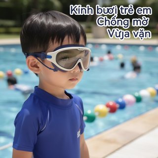 Bộ Mũ Bơi Trẻ Em Chống Sương Mù Nhìn Rộng Silicon Chống Thấm Nước Bể Bơi Đi Biển