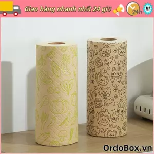 ORDOBOX 60 Tấm / Cuộn Khăn lau bát đĩa dầu chống dính, Khăn lau thay thế Khăn lau bát đĩa, Vải rửa chén nhà bếp Vải lười sợi tre tái sử dụng đa năng