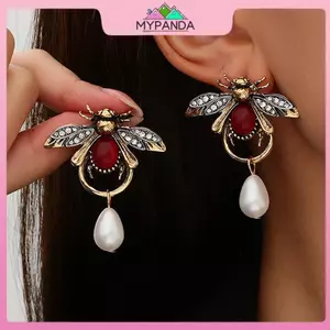 MYPANDA Vintage Kim Loại Động Vật Thiết Kế Giả Ngọc Trai Thả Bông Tai Nelace Cho Nữ Trang Sức Thời Trang Quà Tặng Tiệc Ngày Lễ.