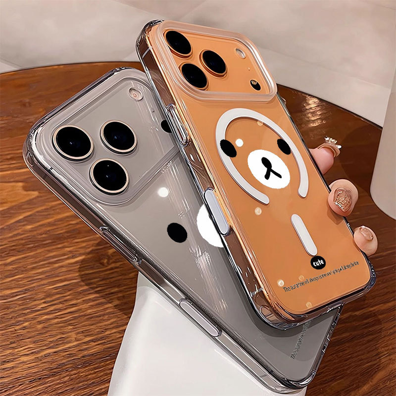 Ốp lưng iPhone họa tiết gấu hỗ trợ sạc không dây từ tính - iP 7/8/X/XS/XR/11/12/13/14/15/16/17/Plus/Air/Pro/Max