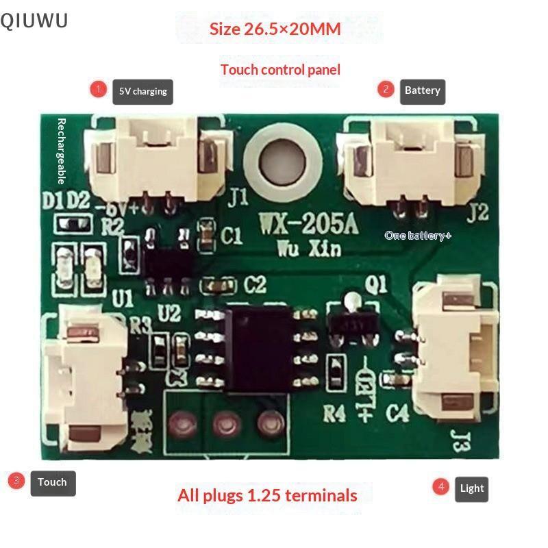 QIUWU 1 Cái 5V 2A Bộ điều khiển bảng đèn đơn / màu kép điện áp thấp Mô-đun chuyển đổi cảm ứng LED có thể sạc lại PCB.