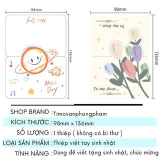 Thiệp Mini Cute Hoạt Hình Chúc Mừng Dễ Thương Sweet Dream Happy Day Good Luck Timo GQ48
