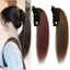 DELMER Chuối Móng Vuốt Kẹp Tóc Giả Đuôi Ngựa, Có Kẹp Kẹp Tổng Hợp Chấm Bi Đuôi Ngựa Đuôi Tóc, Vintage Lông Tơ Giả Tự Nhiên Dài Lớp Thẳng Đuôi Ngựa Sử Dụng Hàng Ngày