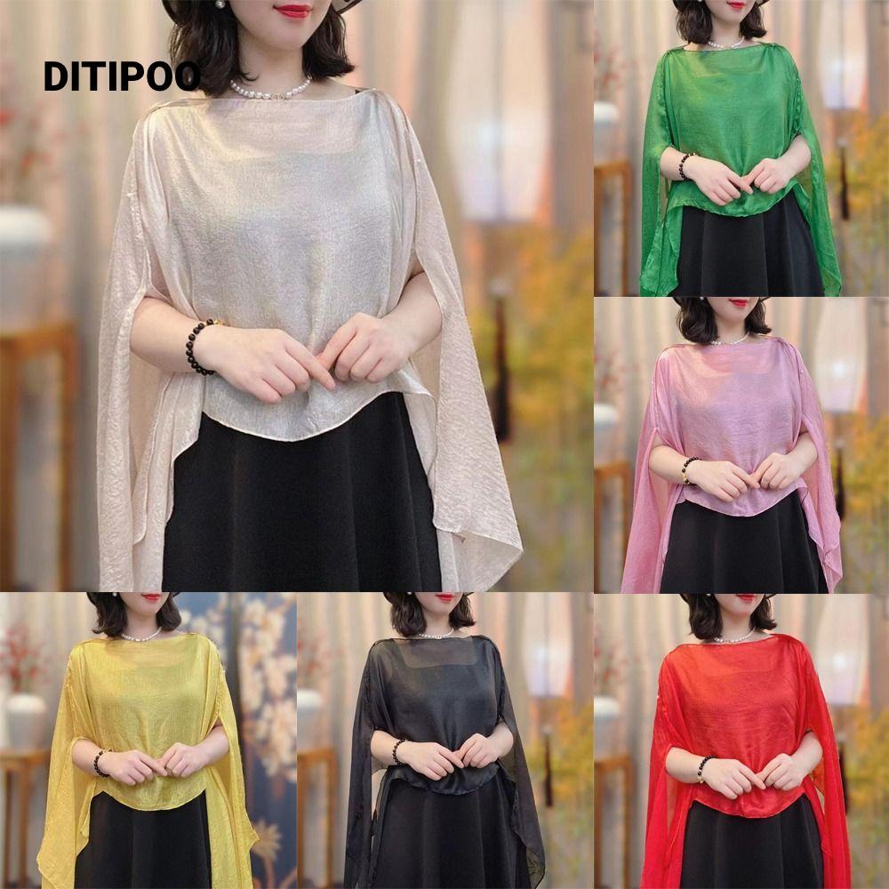 Khăn choàng nữ DITIPOO, voan màu trơn buổi tối Prom Cape, Khăn choàng Cardigan thời trang mới dành cho nữ