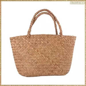 Túi rơm thông thường Túi Tote đan tự nhiên Túi xách nữ bện cho sân vườn Túi mây dệt Mini thủ công