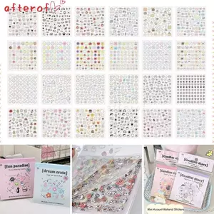 AFTEROF 24 Cái / bộ Miếng Dán Móng Tay, Miếng Dán Cốc Tự Dính Đa Năng, Miếng Dán Hoạt Hình Không Nổi Mềm Mại Trong Vườn Để Trang Trí Móng Tay Nghệ Thuật