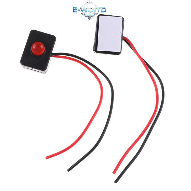 E-WOITD 2 Chiếc DC 12V 2A Đế Dính Nút Nhấn Hành Động Có Dây Công Tắc Cho Ô Tô E-WOITD