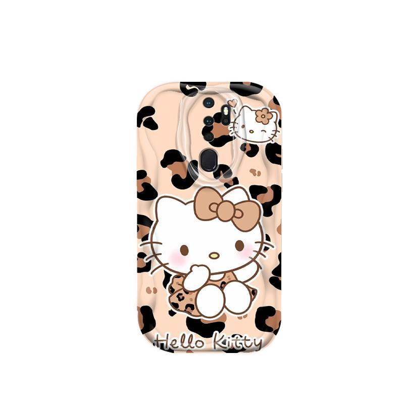 Thích hợp cho OPPO A9 2020 A5 2020 3D Cầm Tay Mềm TPU Da Báo In Hình Kitty Ốp Điện Thoại Chống Sốc