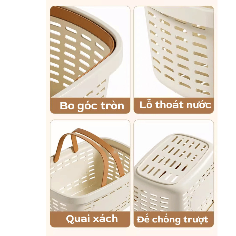 Giỏ Đựng Đồ Nhà Tắm HomeMate Có Quai Xách Hình Cún Dễ Thương, Giỏ Đựng Mỹ Phẩm & Đồ Cá Nhân Đa Năng