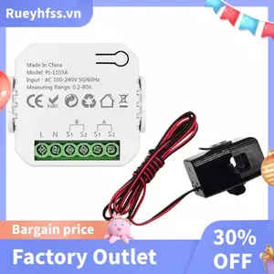 Tuya Smart Life WiFi Màn hình hai chiều 1 kênh với màn hình ứng dụng kẹp CT