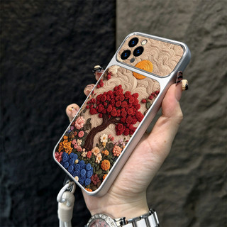 Ốp Lưng Cho iphone 12 Pro Max 13 Pro Max 11 Pro Max 12 Vỏ Điện Thoại mini Vỏ Mềm Chống Sốc Thiết Kế Mới Thẩm Mỹ Cây Dễ Thương Có Dây Buộc Cho Bé Gái TBDTHS1