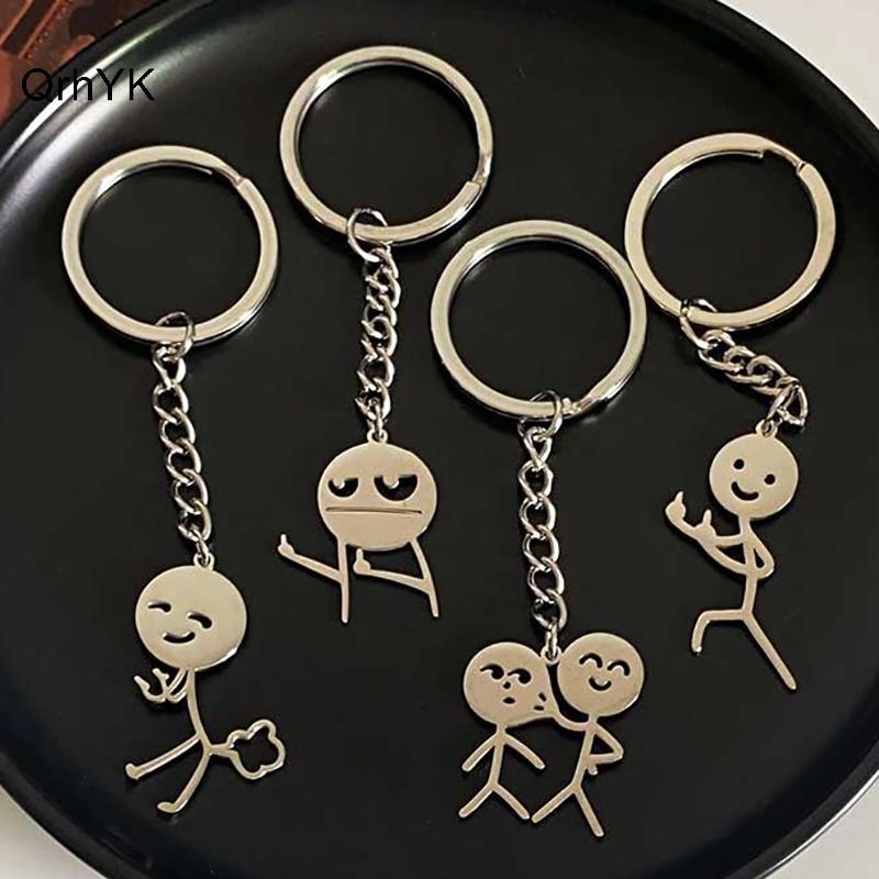 Thời Trang Nhà Máy Vui Nhộn Stiman Cặp Đôi Móc Khóa Ins Dễ Thương Cá Tính Ngộ nghĩnh Học Sinh Túi Mặt Dây Chuyền Bạn Gái Quà Tặng Sinh Nhật QrhYK