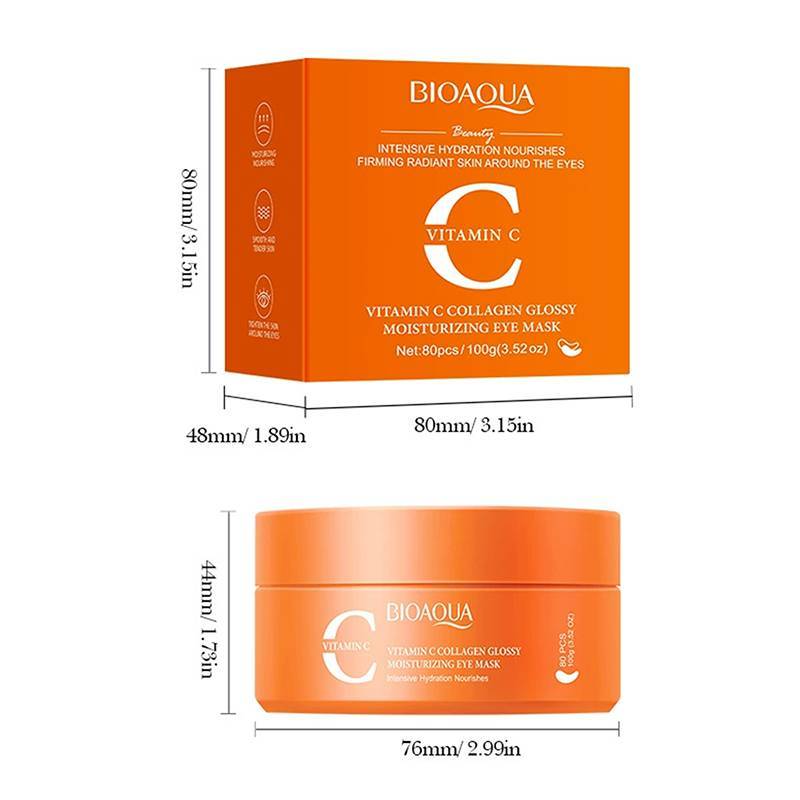 HFSHY 80 chiếc Mặt nạ mắt BIOAQUA Crystal Collagen Chống quầng thâm Chống nhăn Dưỡng ẩm Chống lão hóa Miếng dán mắt Chăm sóc da mắt VN
