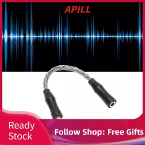 apill Bộ chuyển đổi tai nghe Dây nối từ nữ sang nam mạ vàng 3,5mm Cáp âm thanh 2,5mm cắm và chạy cho máy tính bảng (Màu xám mát