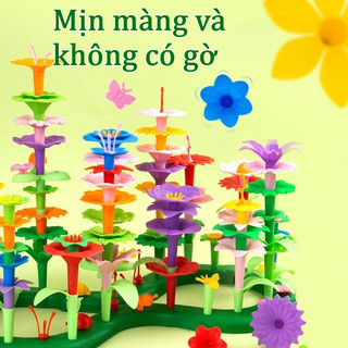 Bộ Xếp Hình Vườn Hoa Trẻ Em, Chất Liệu Nhựa ABS Cao Cấp, Xếp Hình DIY-49/98/148pcs, Quà Sinh Nhật Cho Trẻ Em