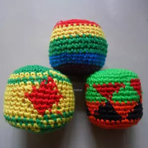 Túi đựng chân dệt kim làm bằng tay đầy màu sắc cho Kick Ball Các loại Túi chân móc Hacky cho người mới bắt đầu saixit2vn