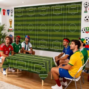 YHMBY1314 2026 World Cup Bóng Đá Khăn Trải Bàn Chủ Đề Tiệc Trang Trí Vải Nền Dày