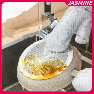 JASMINE 1 / 2 Chiếc Găng Tay Vệ Sinh Công Việc Nhà Dây Thép Bóng Món Ăn Găng Tay Rửa Nhà Bếp Chống Thấm Nước Bàn Chải Bát Dầu Hiện Vật Dụng Dụng Cụ Vệ Sinh JASMINE