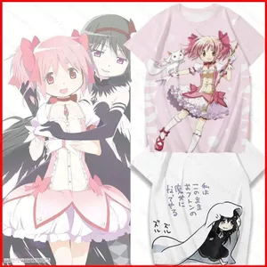 YB1 Puella Magi Madoka Magica Kaname Madoka Akemi Homura Vải Cosplay 3D Áo Thun Mùa Hè Anime Tay Ngắn Top BY1