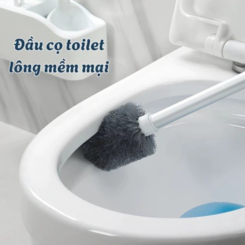 Bộ cọ vệ sinh nhà vệ sinh 4 trong 1, cọ vệ sinh đa chức năng, đầu cọ silicon mềm, tay cầm chắc chắn