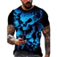 Mùa Hè 2026 Mới Họa Tiết Đầu Lâu 3D In Unisex Thời Trang Tay Ngắn Cổ Tròn Áo Thun