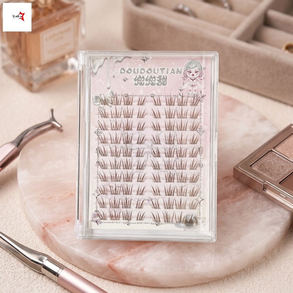 Lông mi giả bằng sợi nâu Khối lượng tự nhiên C Curl 7-12mm Mix Lông mi mềm thủ công cho bữa tiệc hàng ngày
