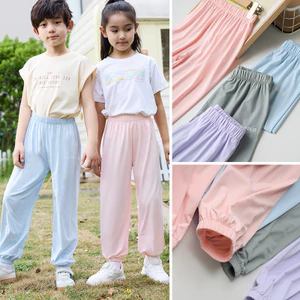 Ice Silk Mỏng Chống Muỗi Quần Mùa Hè Trẻ Em Chống Nắng Ngoài Mặc 110-160 Kích Thước QSYX