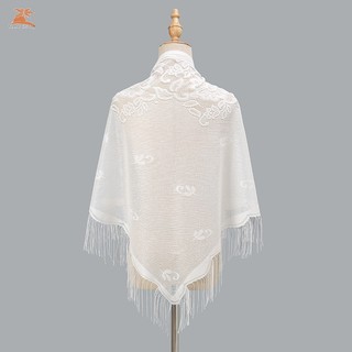 Khăn tam giác tua rua Nylon thoáng khí - Rỗng ruột dành cho nữ
