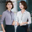 S-5XL Áo Sơ Mi Sọc Cổ Thời Trang Nữ Tay Dài Công Sở Áo Sơ Mi