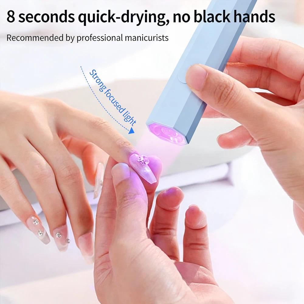 Đèn Móng Tay Mini UV - Hẹn Giờ & Chân Đế Có Thể Điều Chỉnh Đèn Móng Tay Cầm Tay Cho Móng Gel, Máy Sấy Móng Tay Có Thể Sạc Lại Flash Chữa Cho Keo Dán